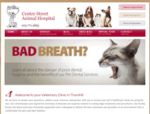 Tablet Screenshot of centrestreetanimalhospital.com